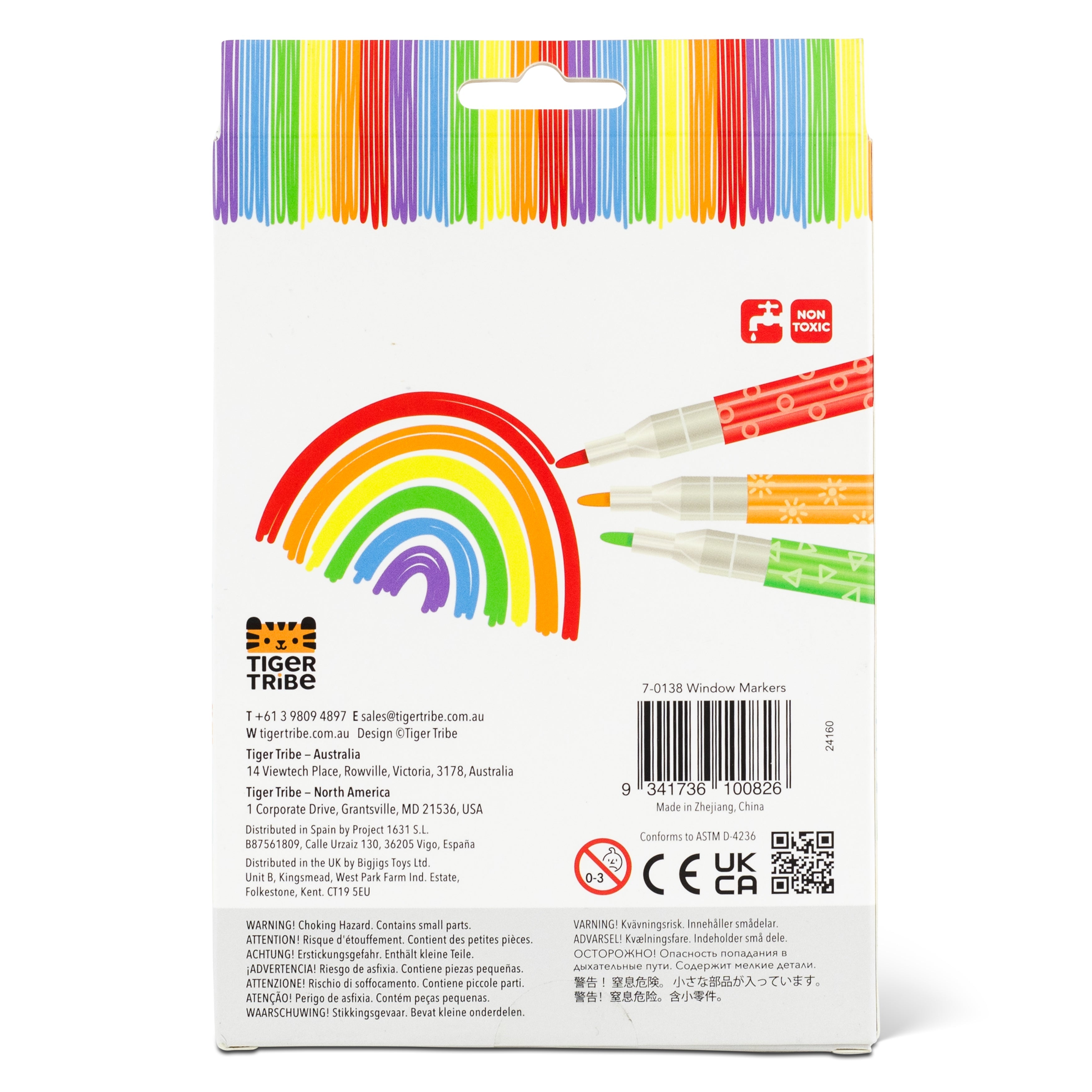 Tiger Tribe Window Markers 8-Pack Fine Tip