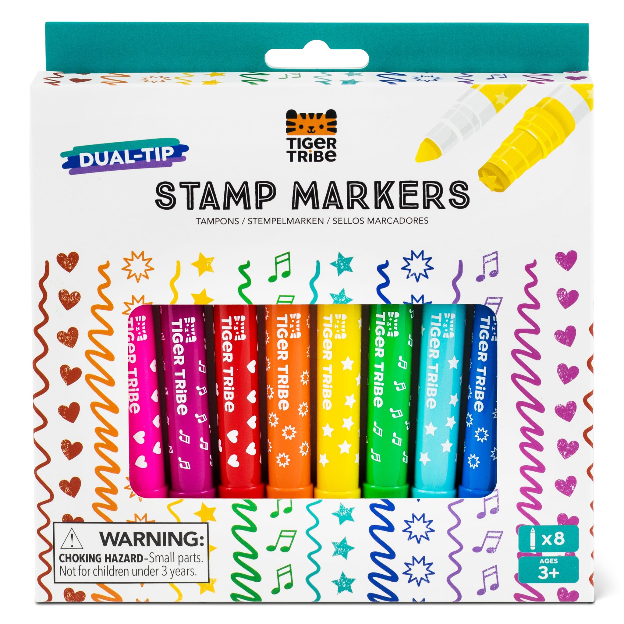 Tiger Tribe Dual-Tip Stamp Markers 8-Piece Set