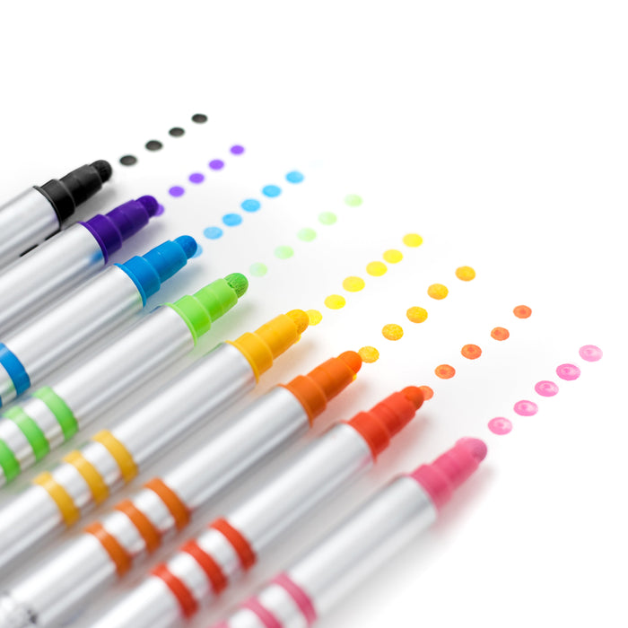 Tiger Tribe Dual-Tip Paint Pens 8-Pack Brush and Round Markers