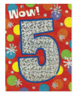 FOIL: AGE 5 ENCLOSURE CARD