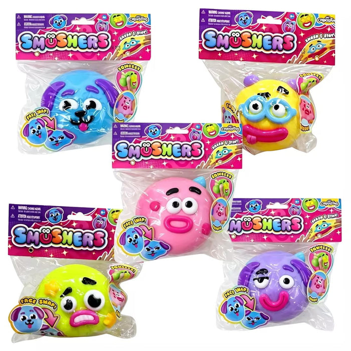 Smushers Sensory Toy with Interchangeable Faces for Tactile Play Fun Smooshers