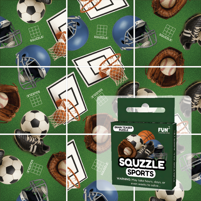 Fun Squared Games Sports Squzzle Tile Brain Teaser Puzzle