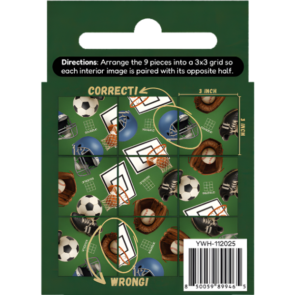 Fun Squared Games Sports Squzzle Tile Brain Teaser Puzzle