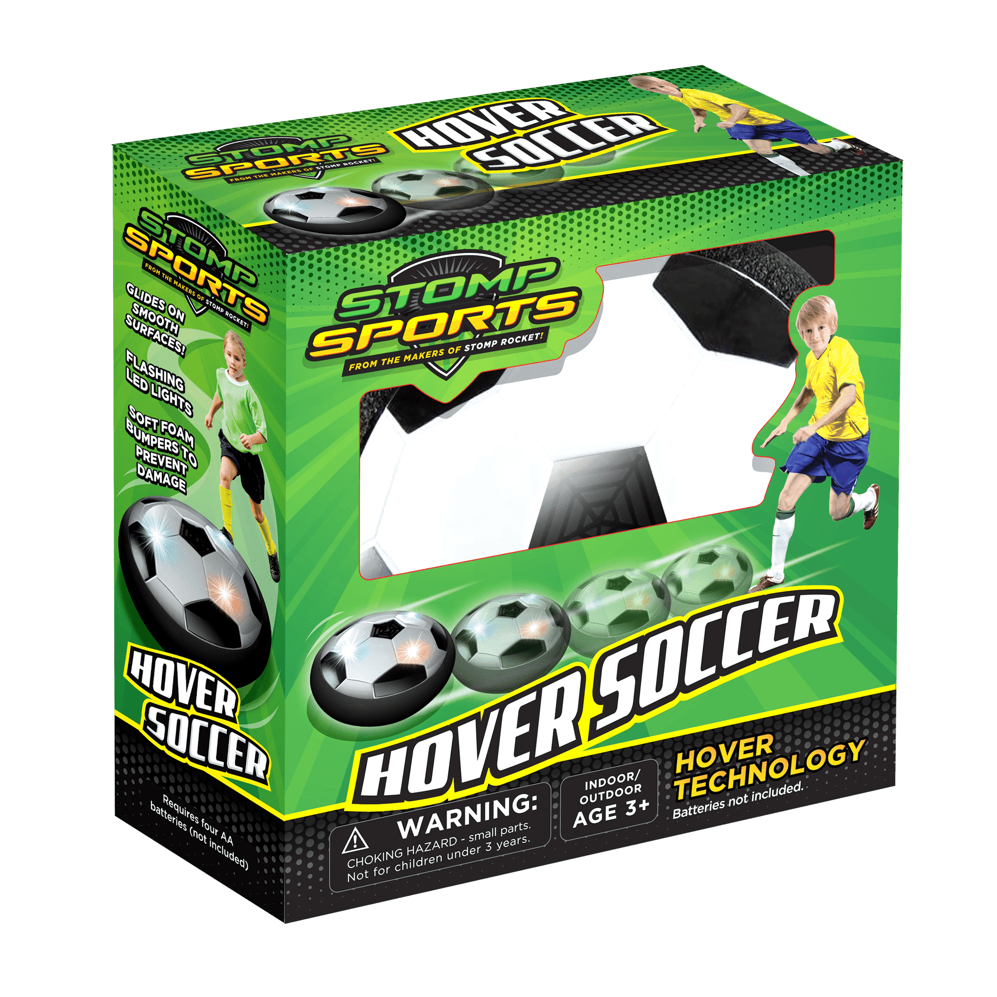 Hover Soccer from the Makers of Stomp Rocket – LED Lights and Padded Bumpers Indoor Air Soccer