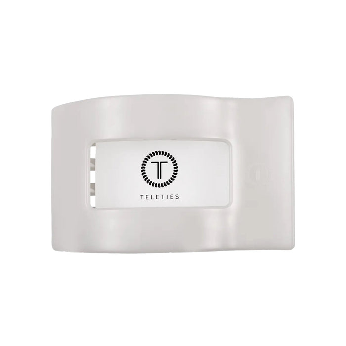 Teleties Medium Flat Rectangle Hair Clip Coconut White