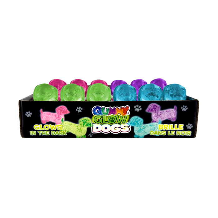 Gummy Glow in the Dark Stretchy Squeezy Dogs