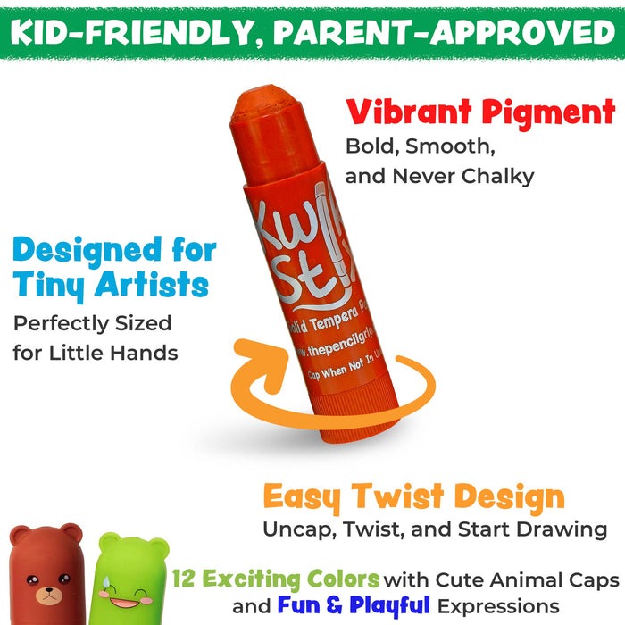 The Pencil Grip Kwik Stix Cuties Paint Sticks 12-Pack Set
