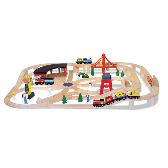 Melissa & Doug Large Train Wooden Railway Set
