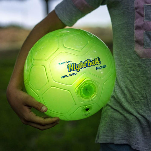 LED Nightball Inflated Soccer Ball  Avail in Blue or Green