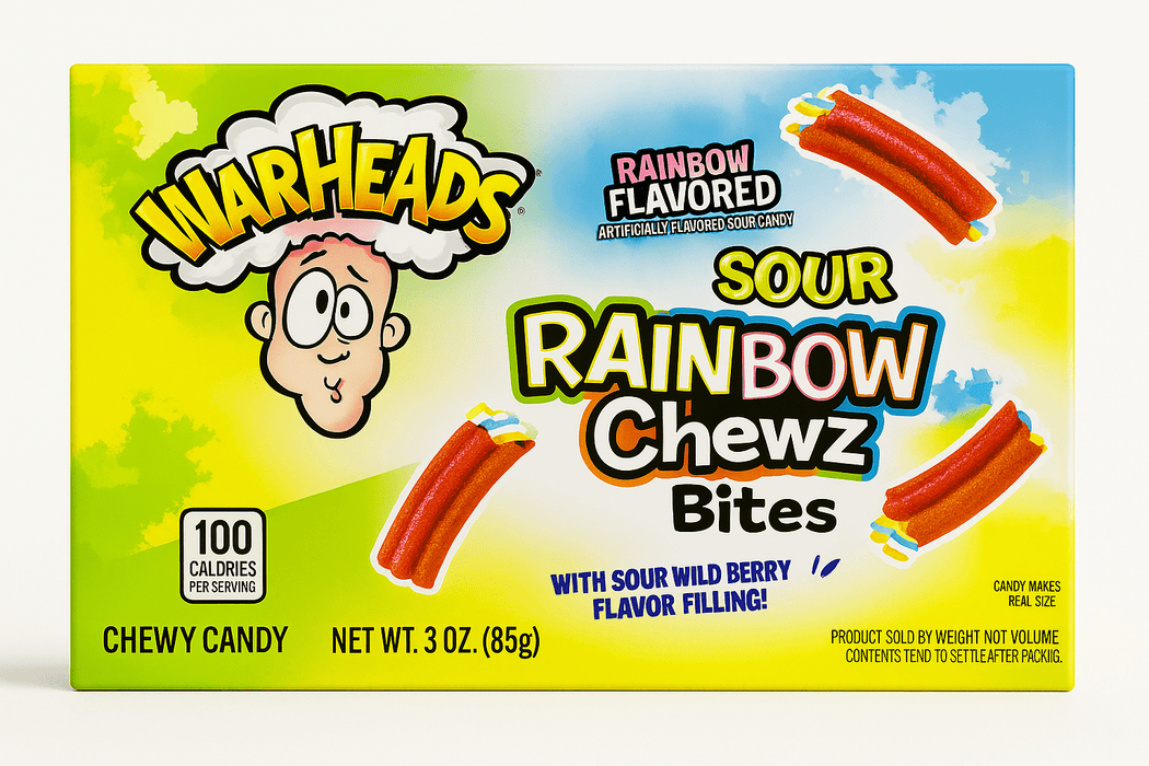 Warheads Sour Rainbow Chewz Bites Wild Berry Candy 3oz