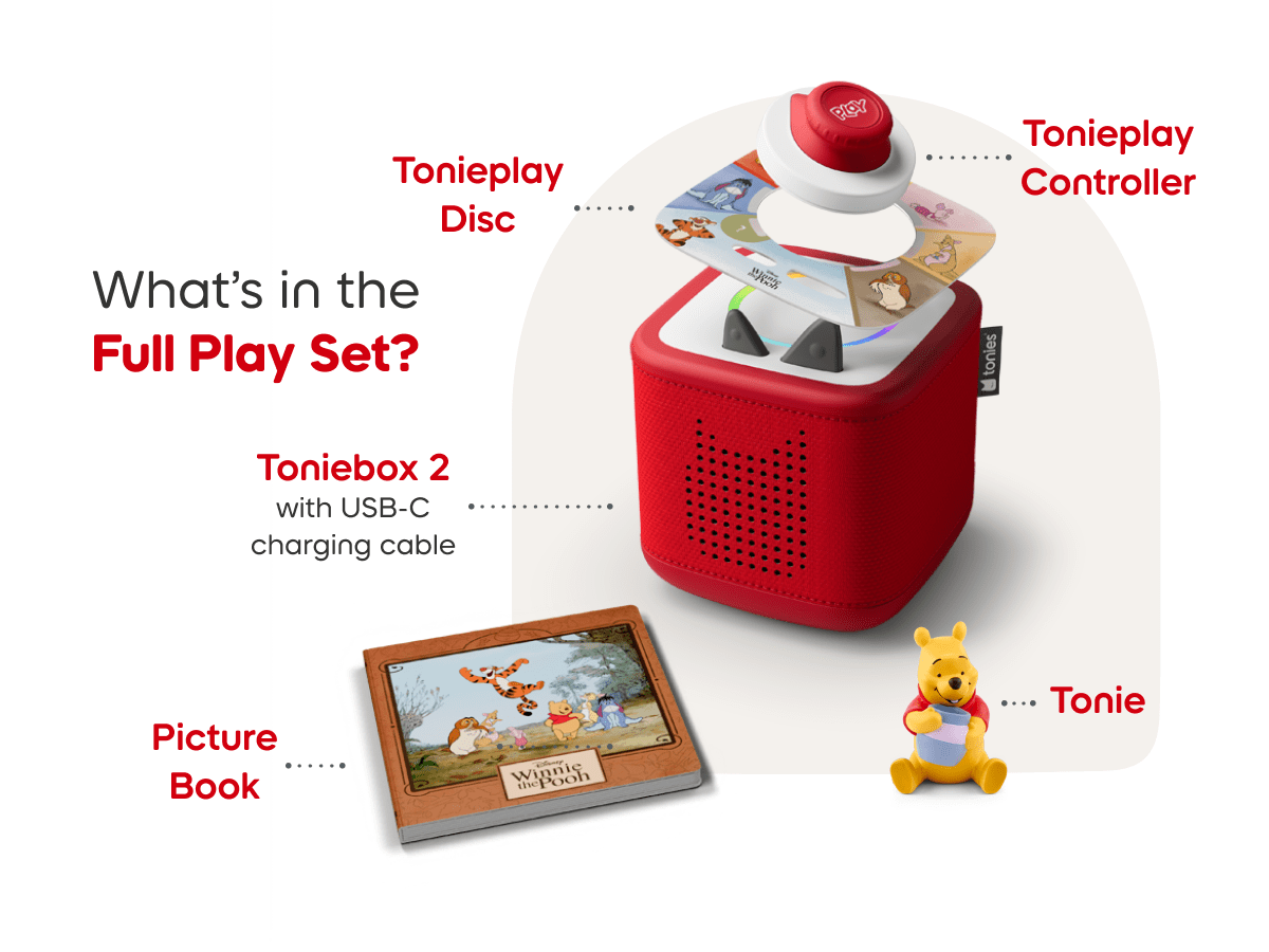 Disney Winnie Pooh Toniebox 2 Cloud Pink Play Set: Interactive Audio Story & Game