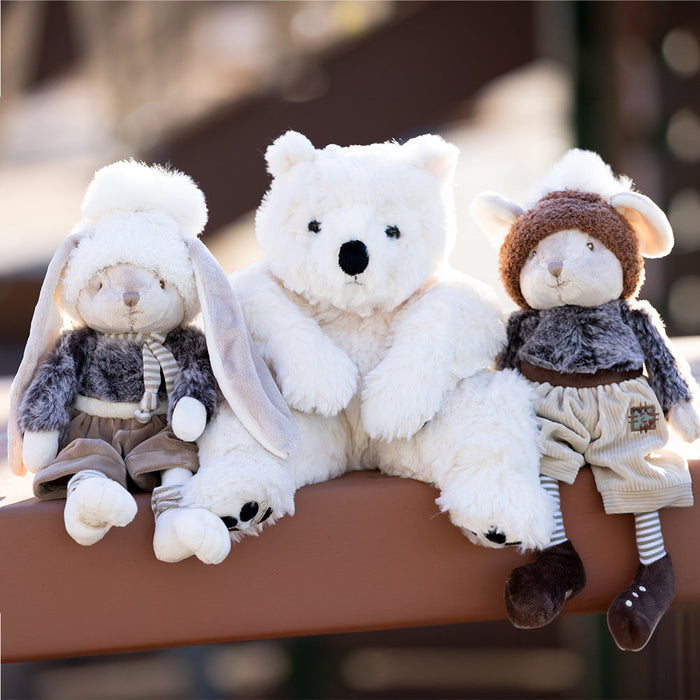 Cozy Winter Deen Plush Rabbit: Fuzzy Sweater, Pom Pom Hat, 12-inch Snuggle Toy
