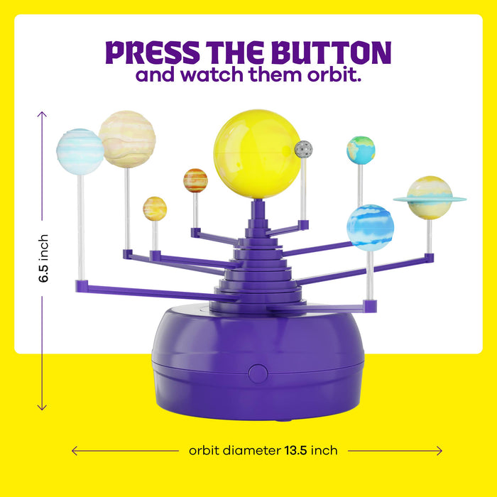 360° Orbiting Solar System for Kids, Paint & Build Model Kit