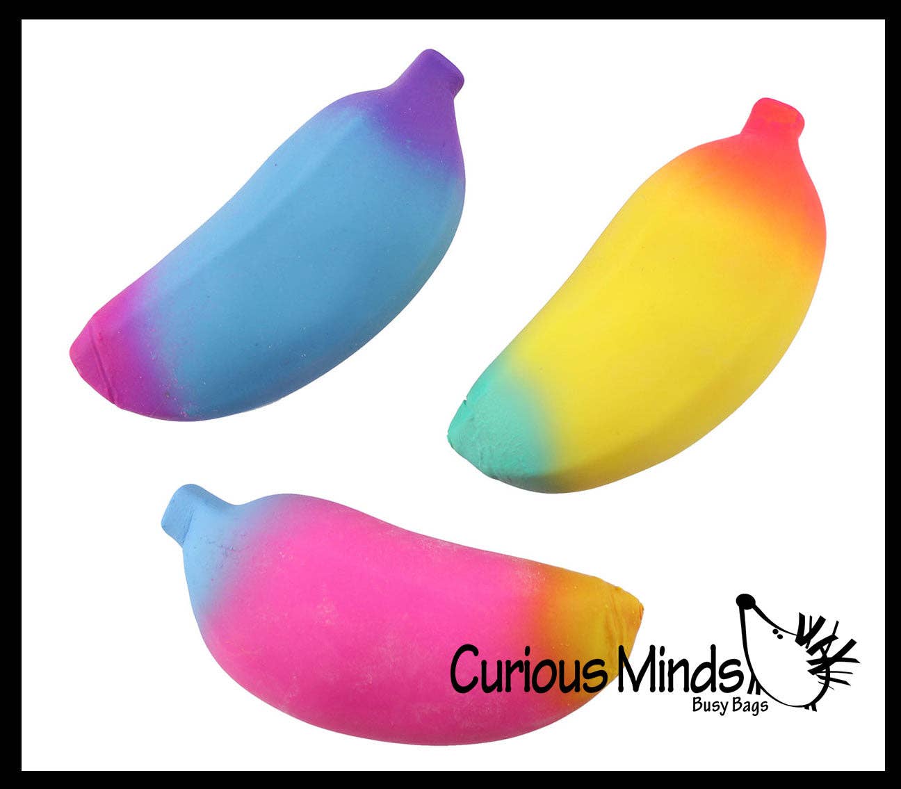 Single Rainbow Colored Squishy Sand Banana - Moldable Sensory,