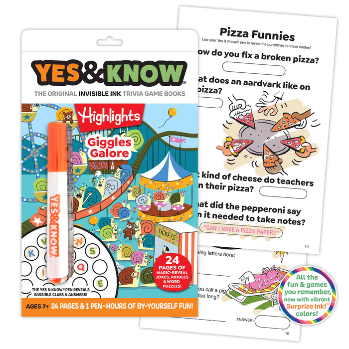 Yes & Know® Invisible Ink Trivia Game Books- Giggles Galore