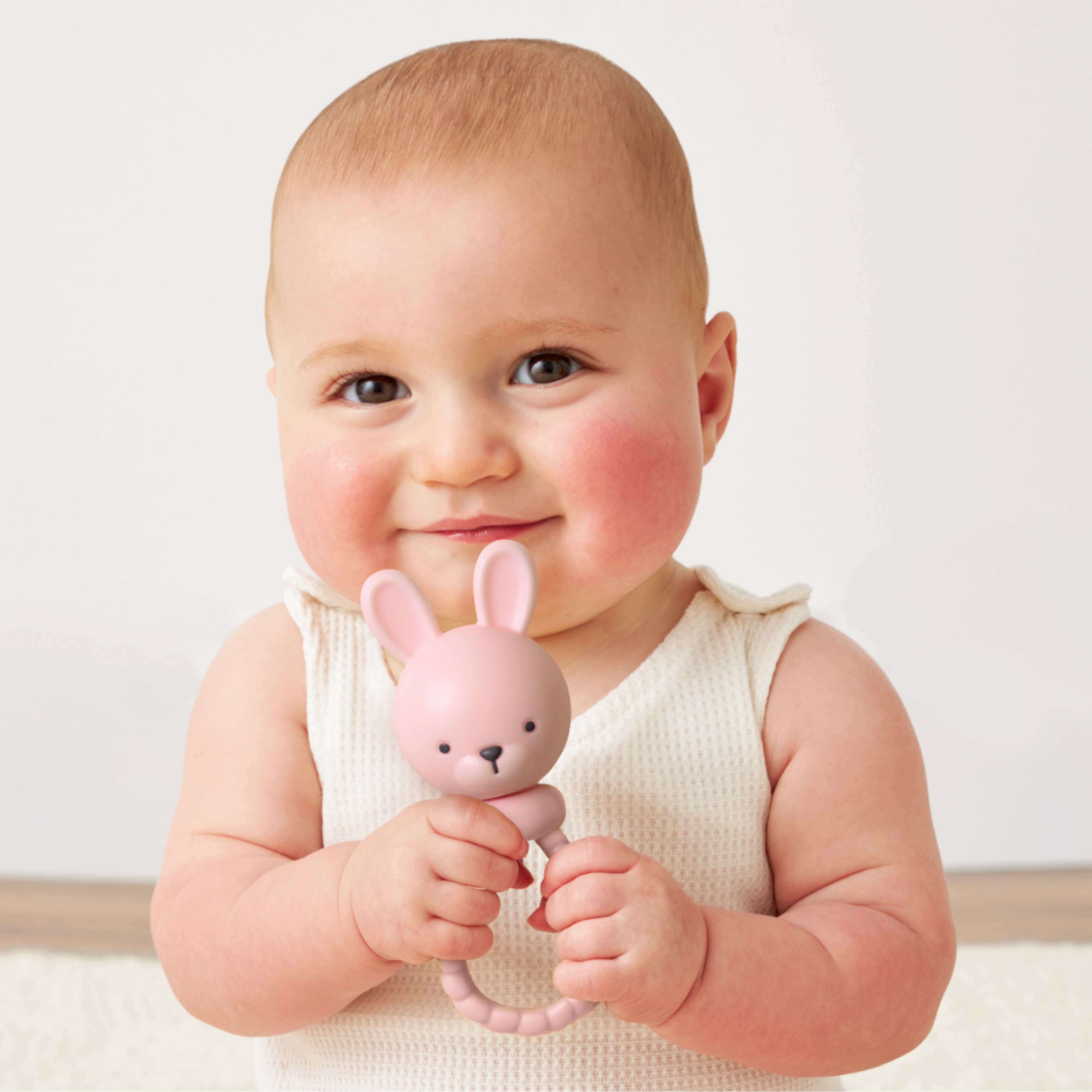 Pink Bunny Sweetie Rattle Infant Teether