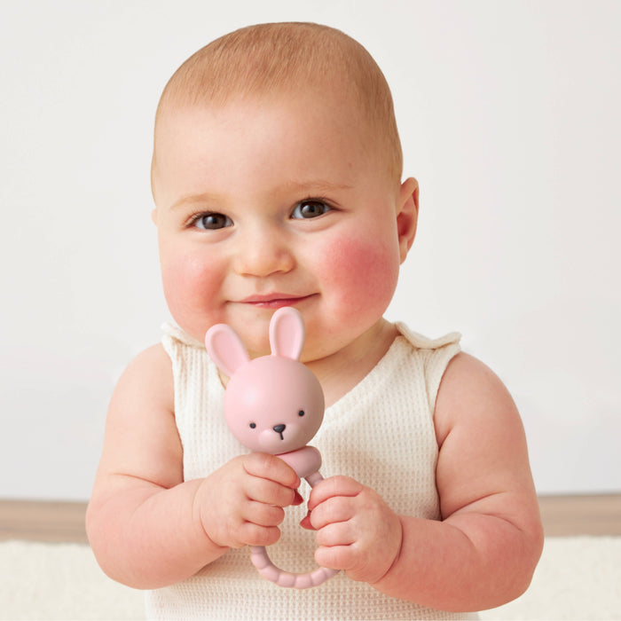Pink Bunny Sweetie Rattle Infant Teether