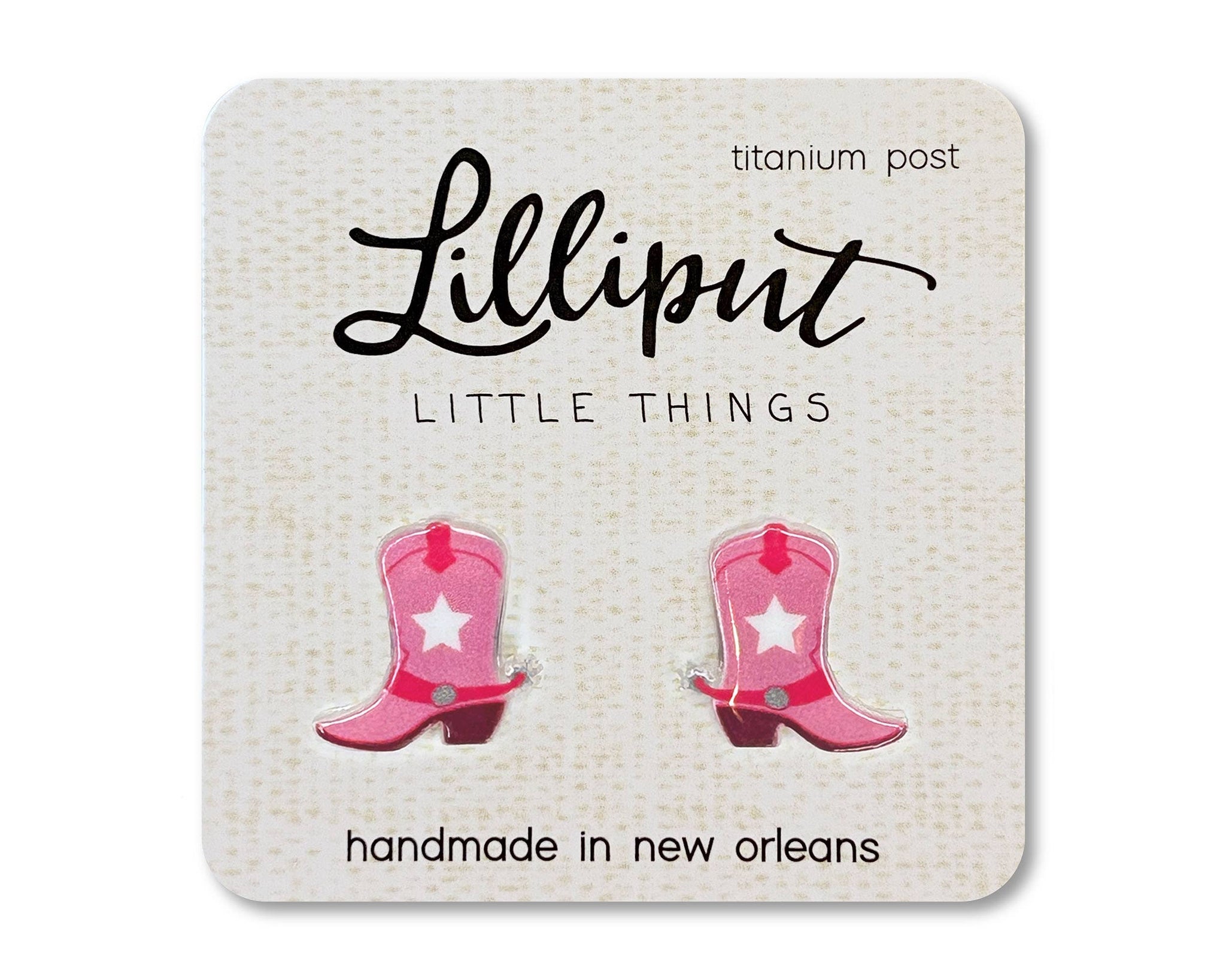 Pink Cowgirl Boot Earrings // Pink Western Earrings