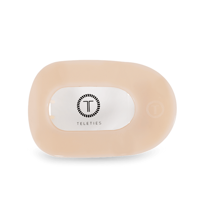 Almond Beige Small Flat Round Hair Clip