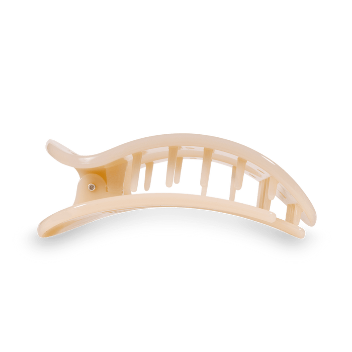 Almond Beige Small Flat Round Hair Clip