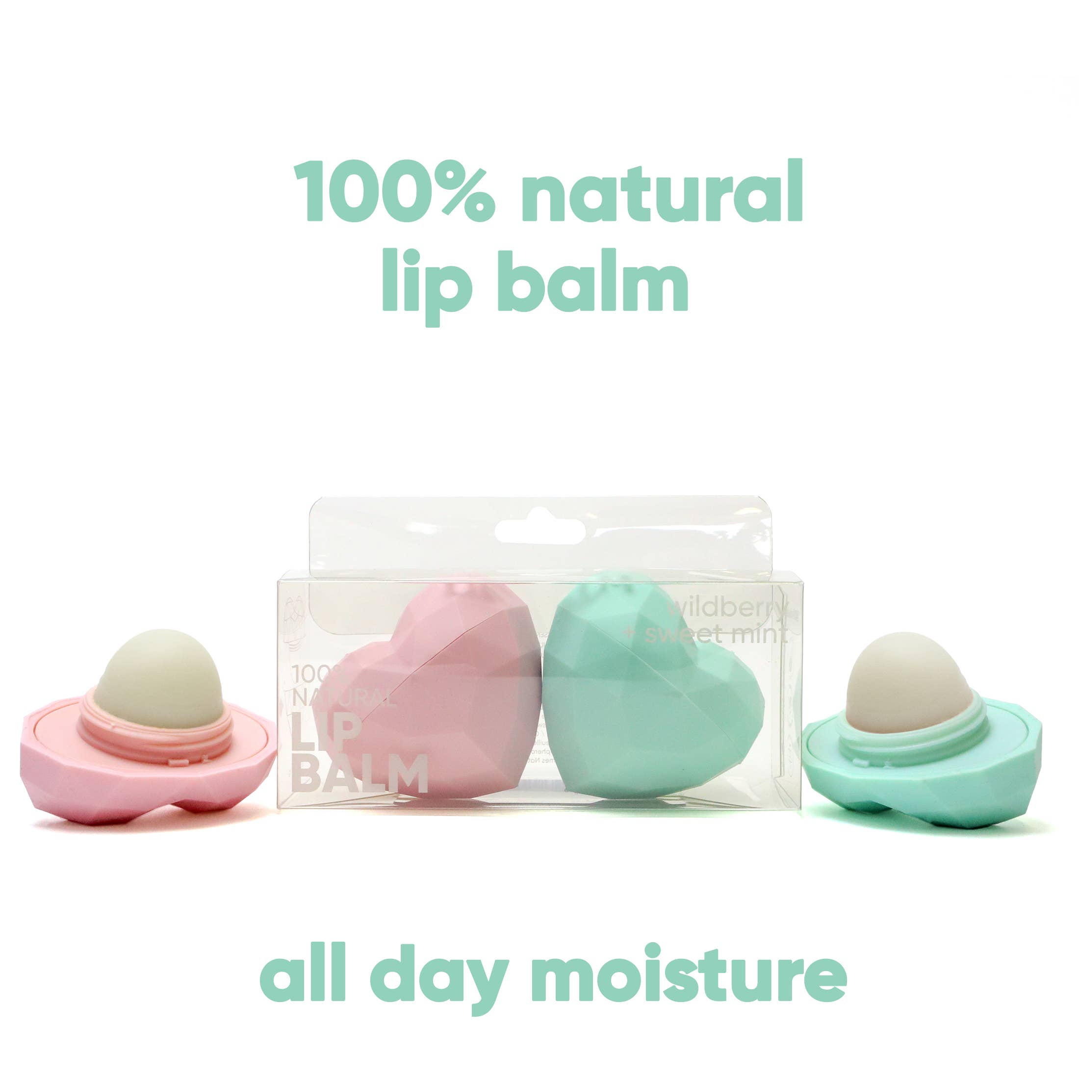 REBELS 2 Pack Heart Lip Balm 100% Natural