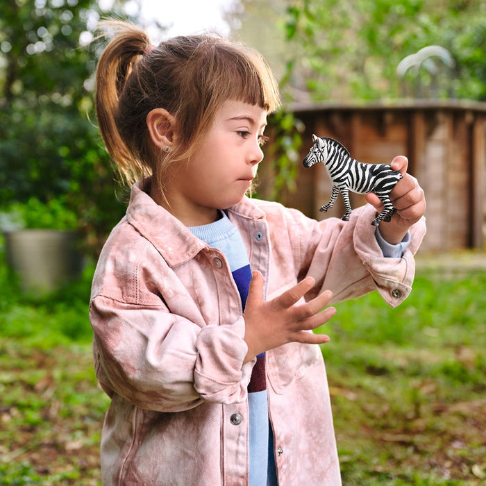 Lifelike Schleich Zebra Female Figurine, Hand-Painted Wild Animal Toy for Kids