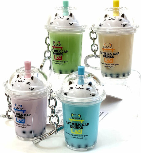 Cat Boba Bubble Tea Keychain