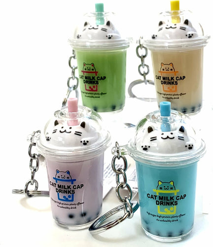 Cat Boba Bubble Tea Keychain