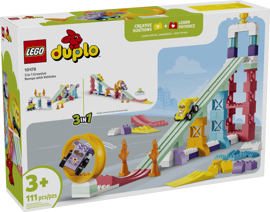 LEGO DUPLO 3 in 1 Creative Ramps Building Set 111 Pieces
