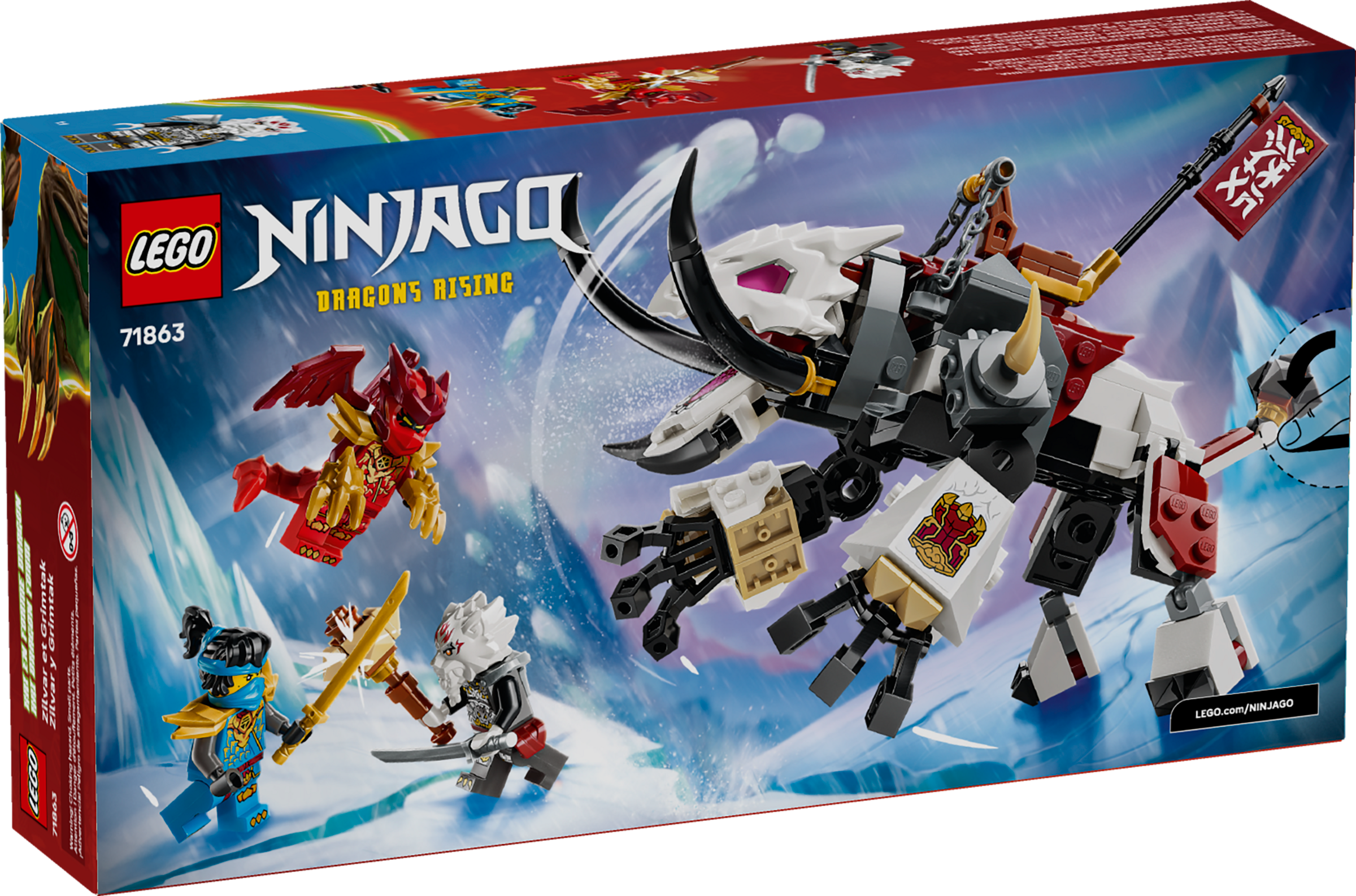 LEGO NINJAGO Zilvar and Grimtak the Dragon Beast 71863 Building Toy Set