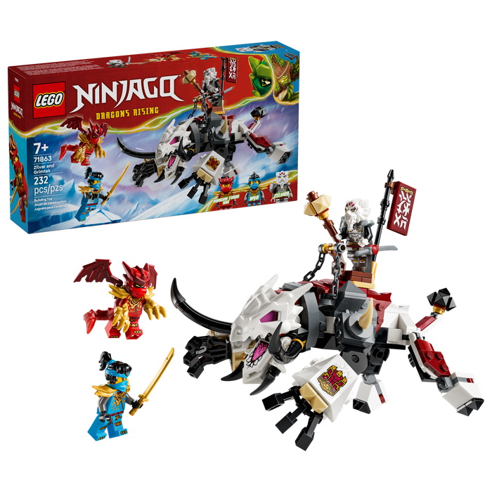 LEGO NINJAGO Zilvar and Grimtak the Dragon Beast 71863 Building Toy Set
