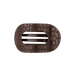 TELETIES Brown Crocodile Medium Flat Round Hair Clip