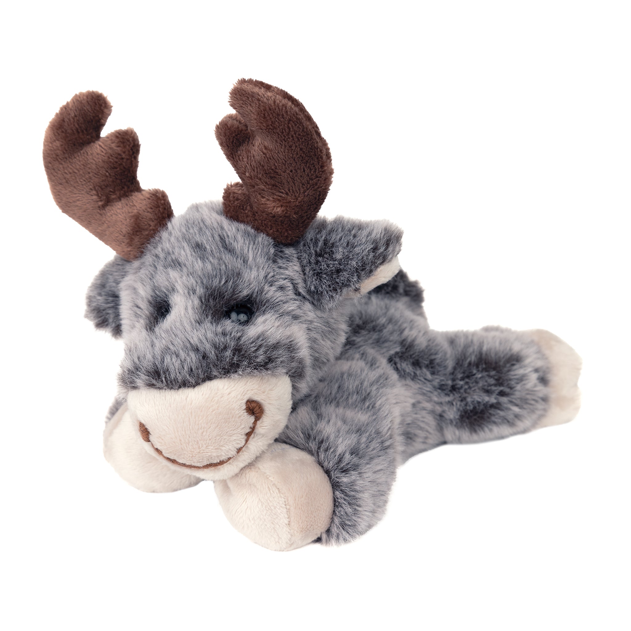 Baby Egil the Adorable Grey Moose Plush Toy with Soft Brown Antlers