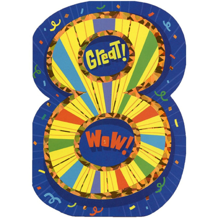 BIRTHDAY CARD: 8 YEAR OLD GREAT WOW