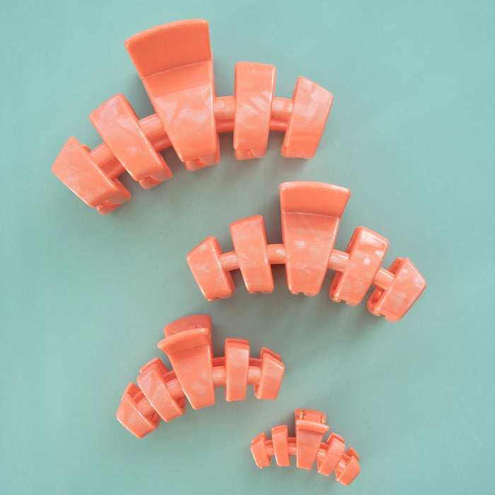 TELETIES Classic Dreamsicle Large Claw Clip Hair Accessory Orange