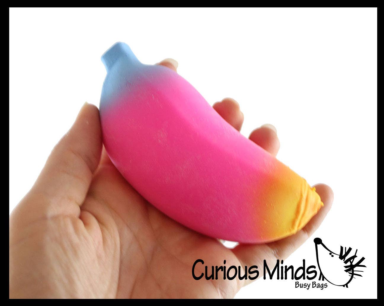 Single Rainbow Colored Squishy Sand Banana - Moldable Sensory,