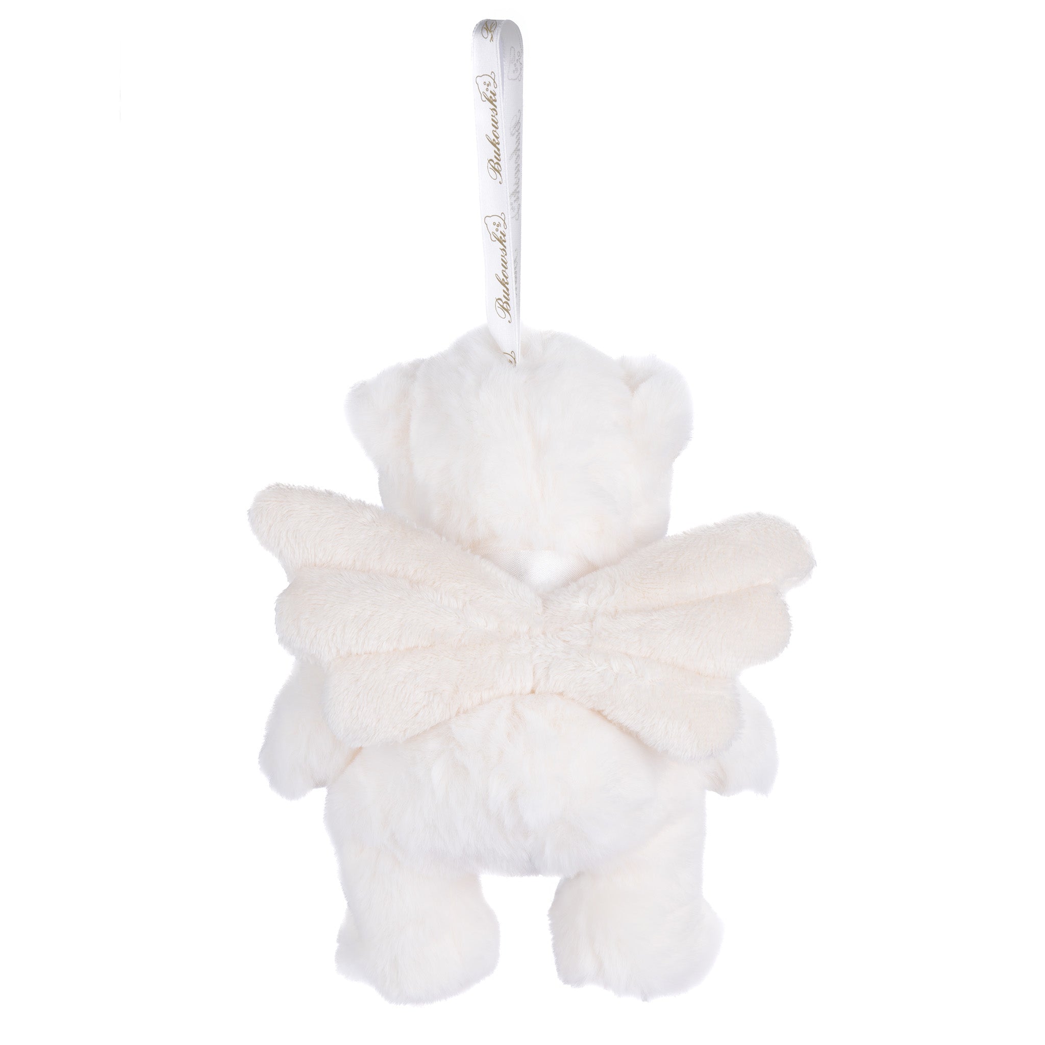 Dillon Heavenly Angel Bear Plush Toy with Soft Fluffy Fur & Satin Bow