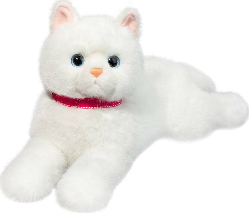 Douglas Alba White Cat Deluxe Laying Plush Toy