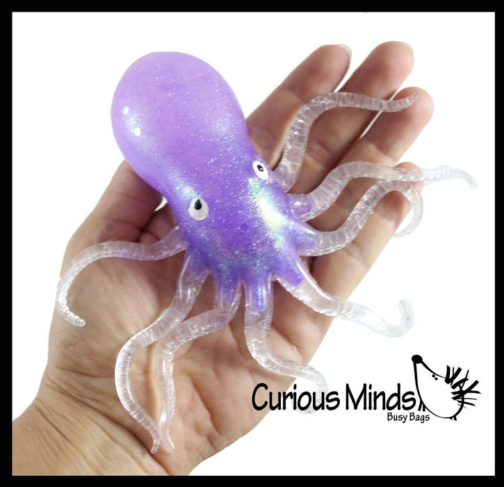 Single Gooey Gel Filled Octopus Fidget Stress Toy - Soft Squishy