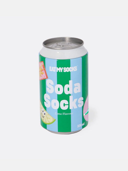 Eat My Socks Unisex Soda Lime Can Novelty Socks