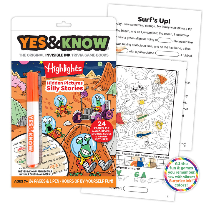 Yes & Know® Invisible Ink Trivia Game Books- Silly Stories
