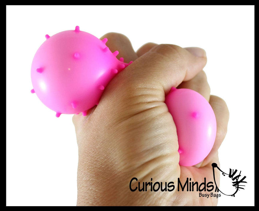 Single Spiky Bumpy Soft Doh Filled 1.7" Stress Ball - Squishy