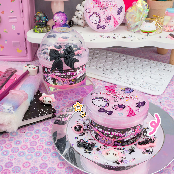 Kawaii Slime Company E-Meow Kitty Signature Dome Slime Pink Floam