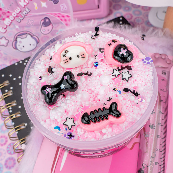 Kawaii Slime Company E-Meow Kitty Signature Dome Slime Pink Floam