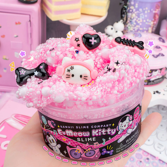 Kawaii Slime Company E-Meow Kitty Signature Dome Slime Pink Floam