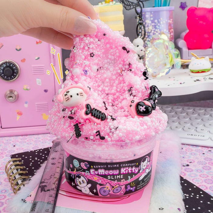 Kawaii Slime Company E-Meow Kitty Signature Dome Slime Pink Floam