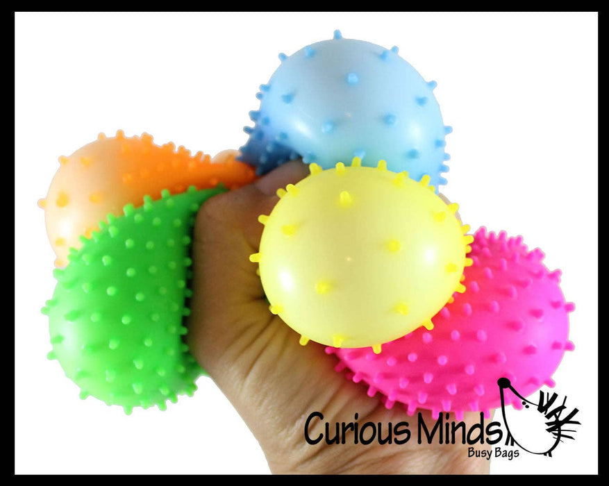 Single Spiky Bumpy Soft Doh Filled 1.7" Stress Ball - Squishy