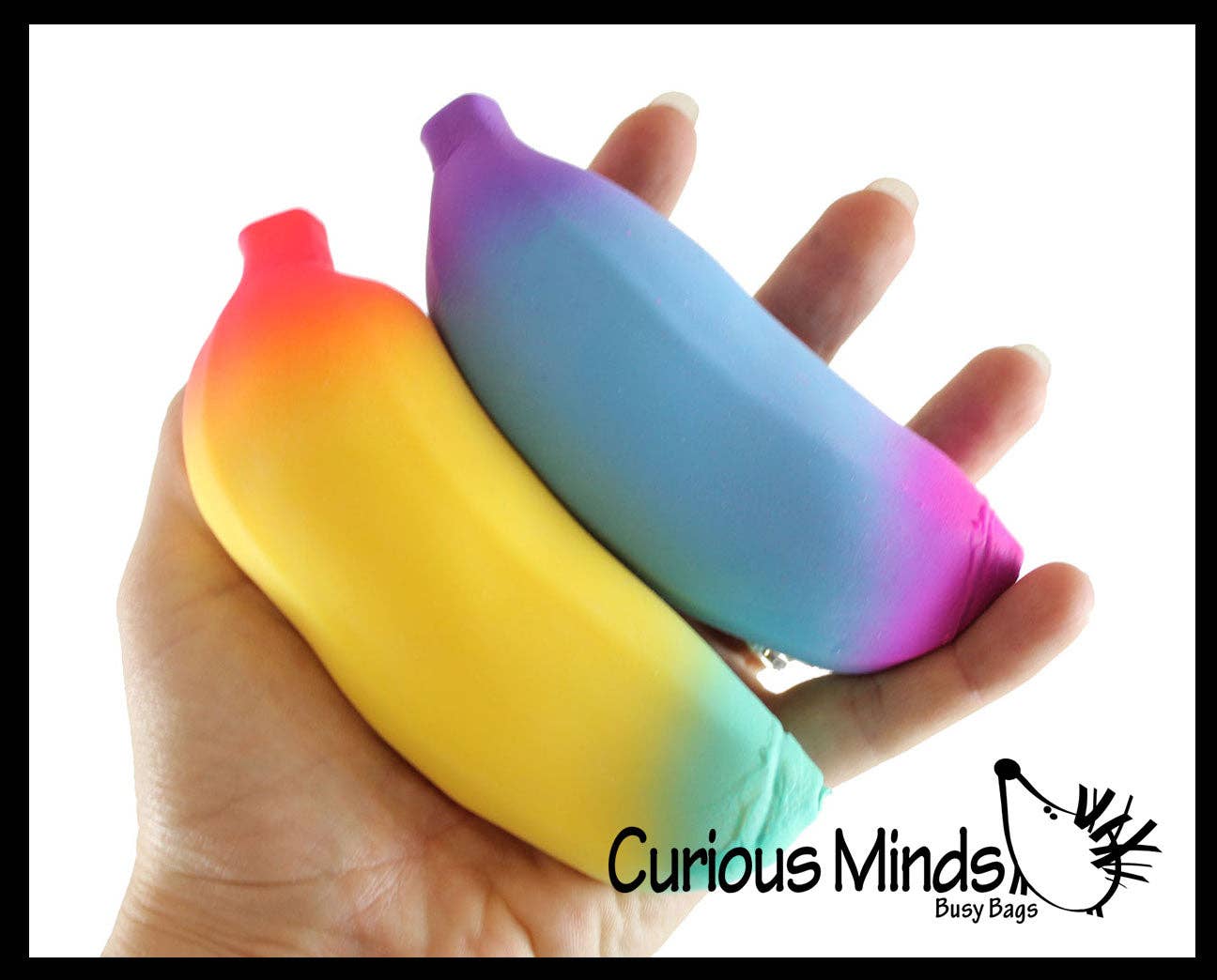 Single Rainbow Colored Squishy Sand Banana - Moldable Sensory,