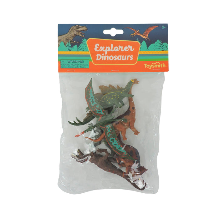 Toysmith Kids 5-Inch Explorer Dinosaur Toy 6-Piece Set
