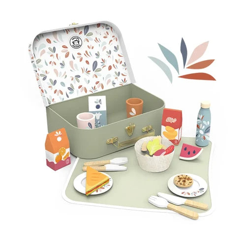 Speedy Monkey Picnic Basket Wooden Play Set for Kids